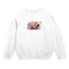 HiroLink's Shopのことわざ物語：鶴の一声 Crew Neck Sweatshirt