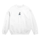 アニマルアートのペンギンの親子 Crew Neck Sweatshirt