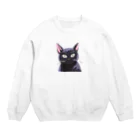 M&Kの黒猫2 Crew Neck Sweatshirt