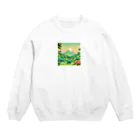 OTIRUBUTUBUTUの昔話風恐竜 Crew Neck Sweatshirt