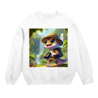 いつでもどこでもヒョウモントカゲモドキくんの探検家のヒョウモントカゲモドキ Crew Neck Sweatshirt