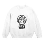 BOSATUのかわいい菩薩のシンプルイラスト Crew Neck Sweatshirt