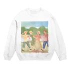 かわいいアートショップの夏　水彩画　友達 Crew Neck Sweatshirt