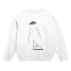 まごわやさしいの踏ん張ってるイヌとUFO Crew Neck Sweatshirt