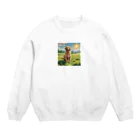 AI副業屋のショウのドット絵のゴールデンレトリバー Crew Neck Sweatshirt