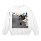 やんばるたの黒猫三連星 路地 Crew Neck Sweatshirt