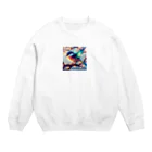 終わらない夢🌈のステンドグラスの様なカワセミ✨ Crew Neck Sweatshirt