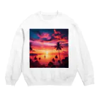 Rパンダ屋の「美しい夕焼け」グッズ Crew Neck Sweatshirt