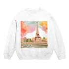 tyu-ripuのparis spring Crew Neck Sweatshirt