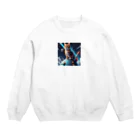 pipiroro1の宇宙をかけるミステリアスな猫 Crew Neck Sweatshirt