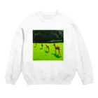 ならばー地亜貴(c_c)bの奈良公園の鹿が変える姿 Crew Neck Sweatshirt