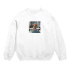 tk_rinbokuの犬の水浴び Crew Neck Sweatshirt