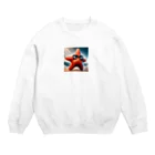 KIglassesのサングラスをかけた少し怒ったヒトデ - 海のユニークな仲間！ Crew Neck Sweatshirt