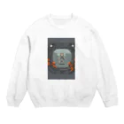 t_08の宇宙猫 Crew Neck Sweatshirt