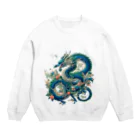 百花の碧龍 Crew Neck Sweatshirt