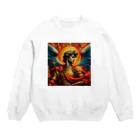 BabylonChannel 🎨 ✝️ ❤️‍🔥の大天使　ミカエル　ルネサンス Crew Neck Sweatshirt