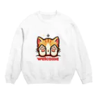 kk-welcomeの肉球で目隠し猫ちゃん Crew Neck Sweatshirt