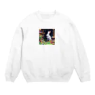 キラキラとどうぶつのウサギの宝石コレクション Crew Neck Sweatshirt