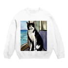 Ppit8の旅する猫 Crew Neck Sweatshirt