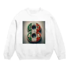 BabylonChannel 🎨 ✝️ ❤️‍🔥のイタリア国旗🇮🇹  数字の8 エイト Crew Neck Sweatshirt