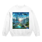 Rパンダ屋の「近未来風景グッズ」 Crew Neck Sweatshirt