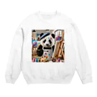 akinyan3128の絵描きのパンダ君 Crew Neck Sweatshirt