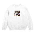 ai-AIの猫教授 Crew Neck Sweatshirt