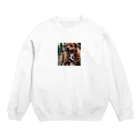 kokin0のかっこいい犬 cool dog Crew Neck Sweatshirt