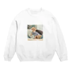 ほかほかアイスティーのどや顔わんわん Crew Neck Sweatshirt