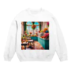 HOSHI-TANEKO🌠の🌺華やかな・カフェ☕✨ Crew Neck Sweatshirt