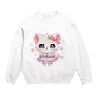 Snow-peaceのかわいいキティの夢見るデザイン Crew Neck Sweatshirt