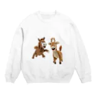 soiのuma and shika Crew Neck Sweatshirt