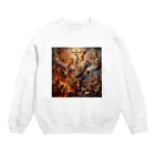 BabylonChannel 🎨 ✝️ ❤️‍🔥の天国と地獄　イエスキリスト十字架✝️ Crew Neck Sweatshirt