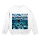 AQUAMETAVERSEのモルジブの大海原で人魚が泳いでいますsanae2074 Crew Neck Sweatshirt