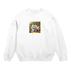 hachitaroのうさぎと小鳥たち③ Crew Neck Sweatshirt