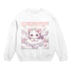 Snow-peaceの「雲の中のふわふわ子猫」 Crew Neck Sweatshirt