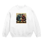 thedarkesthourの相撲をする人型ロボットたち Crew Neck Sweatshirt