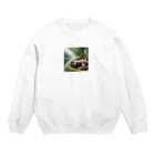 Tunakon_bのお昼寝カワウソ Crew Neck Sweatshirt