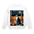 Ppit8の星に包まれる夜のアトミックファイヤー Crew Neck Sweatshirt