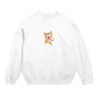 ほわんなかのみゃーと鳴く猫ちゃん Crew Neck Sweatshirt