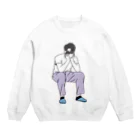 納豆ごはんのイケメンとお話し中 Crew Neck Sweatshirt