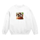 YFCの土鍋に可愛い親子猫が3匹④ Crew Neck Sweatshirt