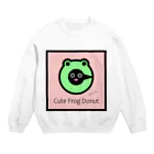 雑貨屋kerori(ザッカヤケロリ）のCute Frog Donut（キュートフロッグドーナツ） Crew Neck Sweatshirt