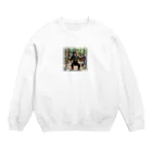 cache2445の鍛えているサル Crew Neck Sweatshirt