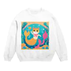 HanaCatStudioのおねがいしマーメイド Crew Neck Sweatshirt