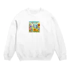 ほっこり絵音舎の🦋ちょうちょの大冒険グッズコレクション🌼✨ Crew Neck Sweatshirt