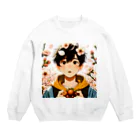 可愛い男の子イラスト販売所　By,keicyanの男の子　中学1年生　春 Crew Neck Sweatshirt