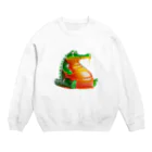 waniwanipanikuのフトルメされたワニ Crew Neck Sweatshirt