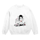 えのき の子  ☪の寿司ガール Crew Neck Sweatshirt