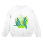 かめ野むし子のくつろぎあおりんご Crew Neck Sweatshirt